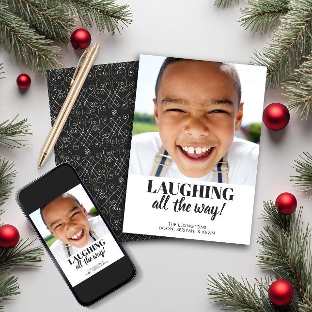 Modern minimalistisk abstrakt semesternfoto julkort (Modern Minimalist Abstract Holiday Photo Card)