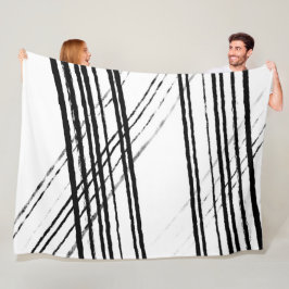 Modern minimalistisk abstrakt svart och vit enkel fleecefilt