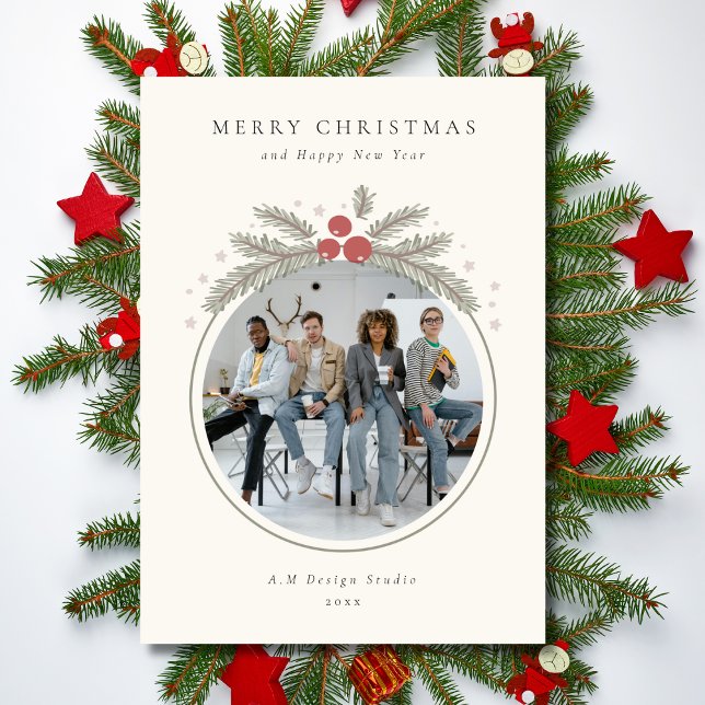 Modern Minimalistisk Affärs Foto Semesterkort Julkort (Skapare uppladdad)