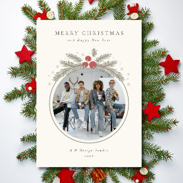 Modern Minimalistisk Affärs Foto Semesternkort Julkort