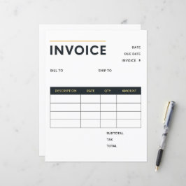 Modern minimalistisk affärsfaktura