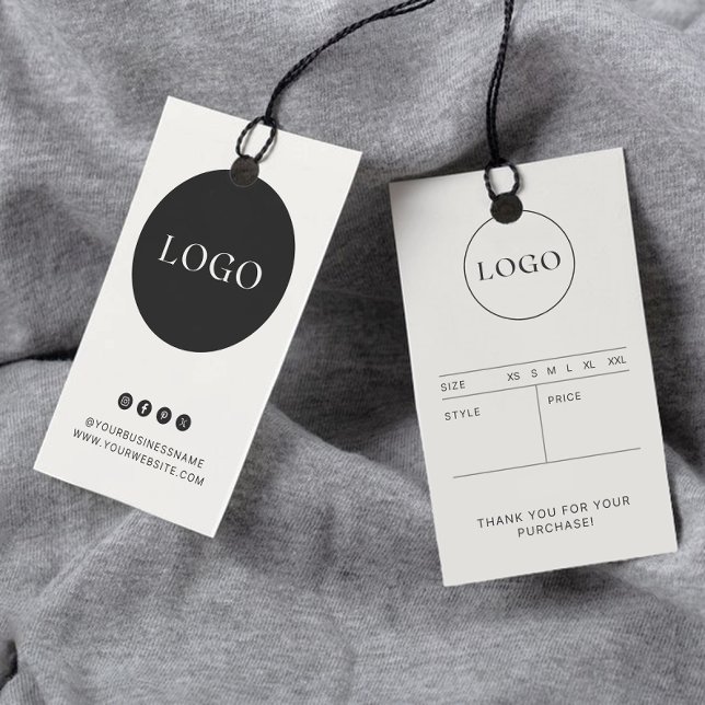 Modern minimalistisk affärskläder Etikett Hängande Visitkort (Skapare uppladdad)