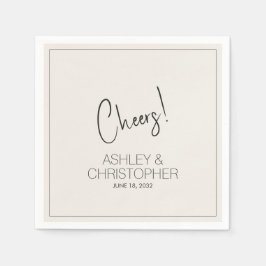 Modern minimalistisk Alabaster Bröllop Pappersservett