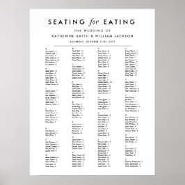 Modern minimalistisk alfabetisk ordning - sätesdia poster