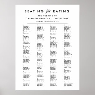 Modern minimalistisk alfabetisk ordning - sätesdia poster