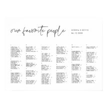 Modern minimalistisk alfabetisk sittplan