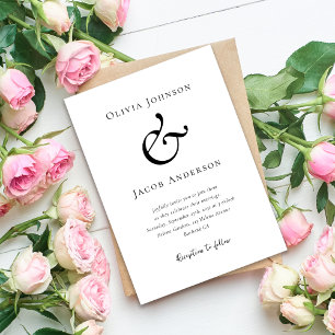 Modern minimalistisk Ampersand Bröllop Inbjudningar