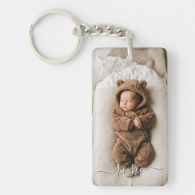 Modern minimalistisk anpassad dubbelsidig babyfoto (Framsidan)