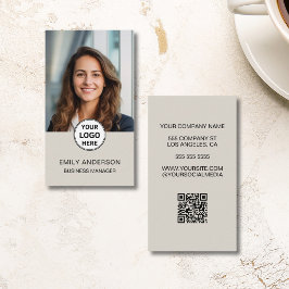 Modern Minimalistisk Anpassad Foto Logo QR Affärsc Visitkort