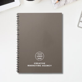 Modern minimalistisk anpassad logotyp Beige Företa Anteckningsbok
