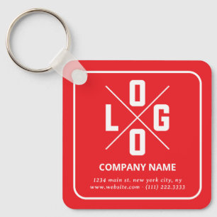 Modern minimalistisk anpassad QR-kodlogotyp Nyckelring