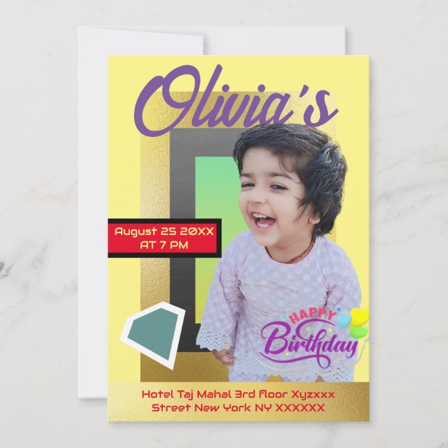 Modern minimalistisk Anpassningsbar Foto på alla å Inbjudningar (Framsida)