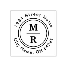 Modern Minimalistisk Anpassningsbar Monogram-Retur Stämpel