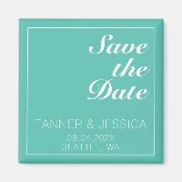 Modern minimalistisk Aqua & White sparar datumet
