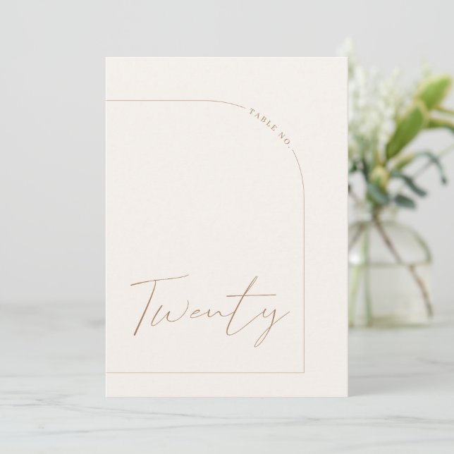 Modern minimalistisk Arch Bord tjugoBordsnummer Inbjudningar (Stående Fram)