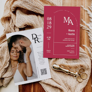 Modern Minimalistisk Arch QR-kod för enkel Viva-Ma Inbjudningar