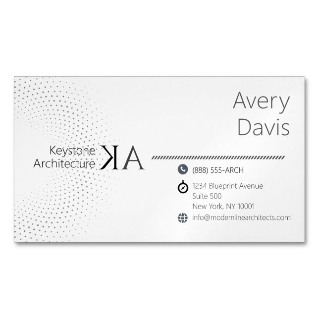 Modern Minimalistisk Arkitekt Näringskort Magnet (Framsida)