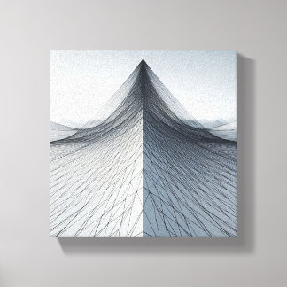 Modern minimalistisk arkitektonisk trådram canvastryck