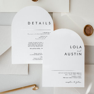 Modern minimalistisk Avslappnad allt på en Bröllop Inbjudningar