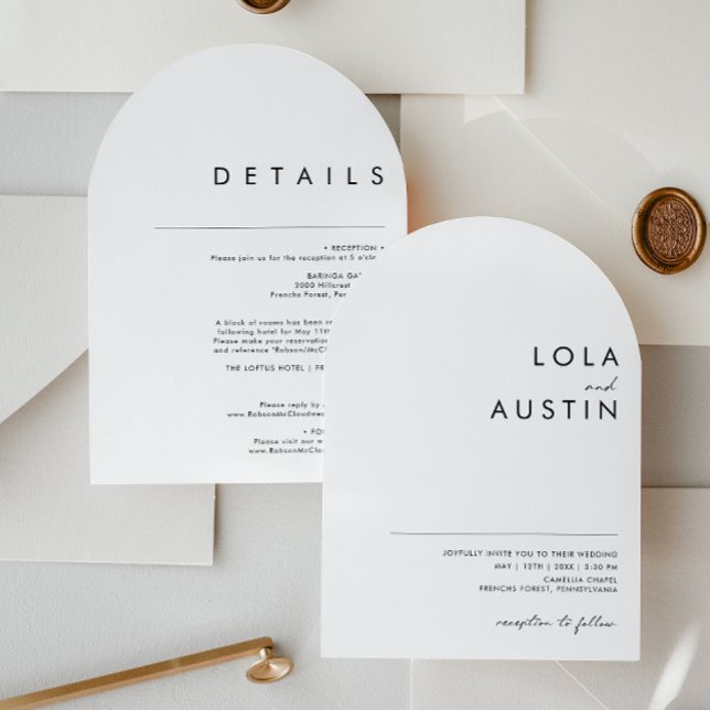 Modern minimalistisk Avslappnad allt på en Bröllop Inbjudningar (Skapare uppladdad)