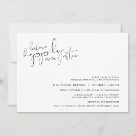 Modern minimalistisk Avslappnad, repetitionsmiddag Inbjudningar