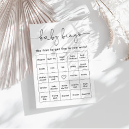 Modern Minimalistisk Baby Shower Bingo Spel