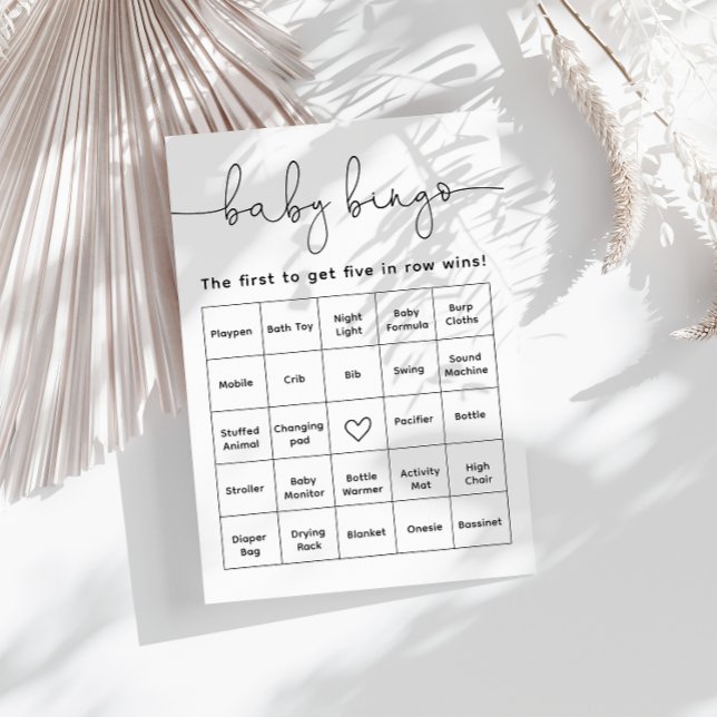 Modern Minimalistisk Baby Shower Bingo Spel (Skapare uppladdad)