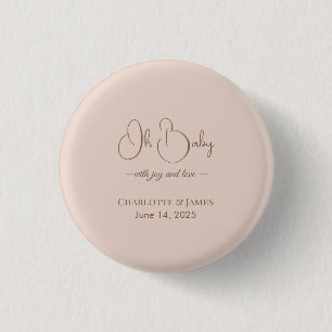 Modern minimalistisk baby shower Puderrosé Knapp
