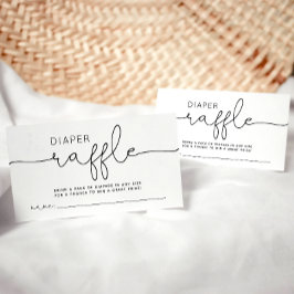 Modern minimalistisk babydusch Diaper Raffle Bilje Tilläggskort