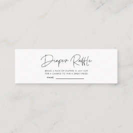 Modern minimalistisk babyduschdagstidning raffle b mini visitkort