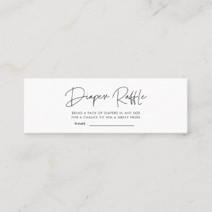 Modern minimalistisk babyduschdagstidning raffle b mini visitkort