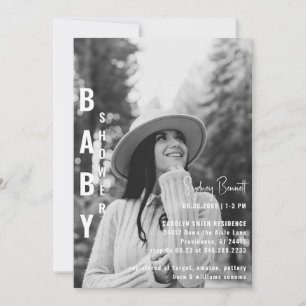 Modern minimalistisk babystödraster för Mamma B/W- Inbjudningar
