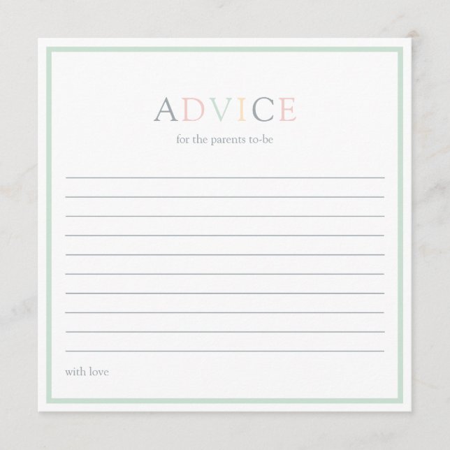 Modern minimalistisk babystövel rådkort (Framsida)