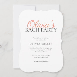 Modern minimalistisk Bachelorette Party Inbjudningar