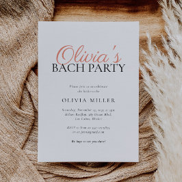 Modern minimalistisk Bachelorette Party Inbjudningar