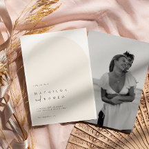 Modern minimalistisk bågböna bröllop spara datum