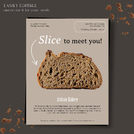 Modern minimalistisk bagerifäller reklamblad