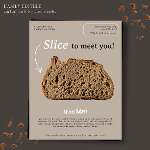Modern minimalistisk bagerifäller reklamblad