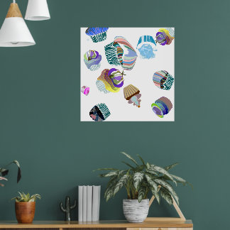 Modern minimalistisk bakkaka av blåteal-grönt poster