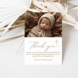Modern minimalistisk baptism Fototackkort Tack Kort