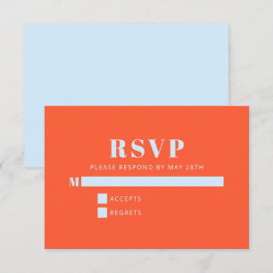 Modern Minimalistisk Bar Mitzvah Blå Orange OSA Kort
