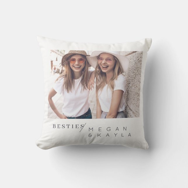 Modern, minimalistisk, bästa vänner, BFF-foto Kudde (Framsida)
