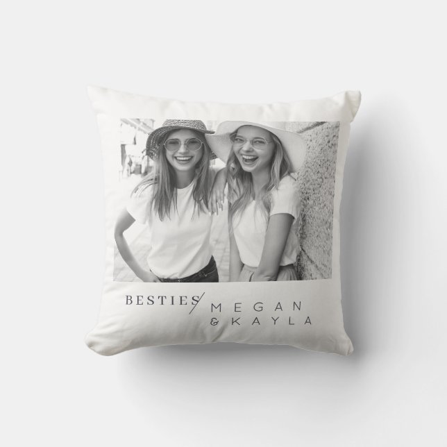 Modern, minimalistisk, bästa vänner, BFF-foto Kudde (Framsida)