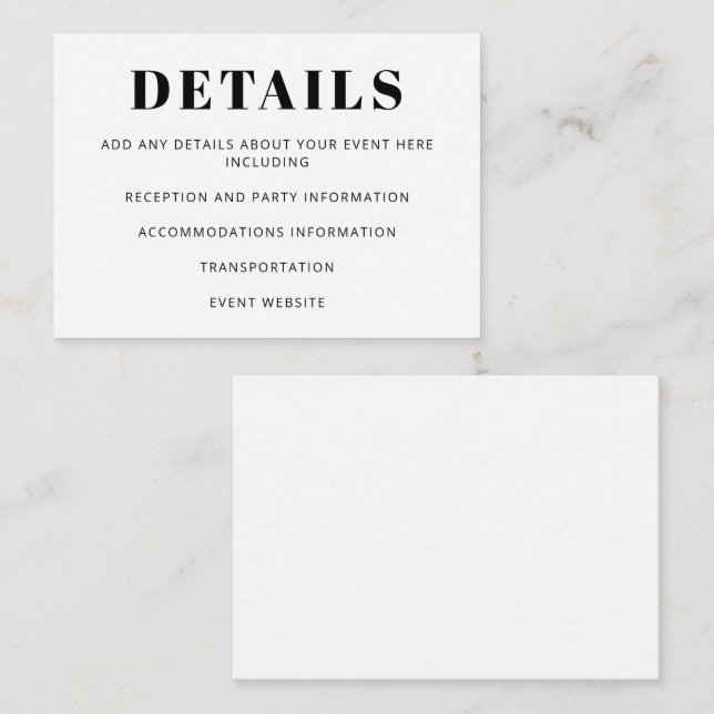 Modern minimalistisk Bat mitzvah basvit Tilläggskort (Fram/baksida)