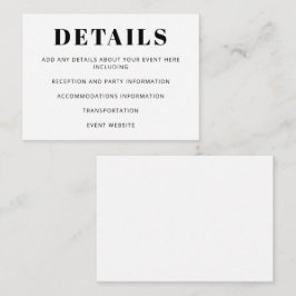 Modern minimalistisk Bat mitzvah basvit Tilläggskort