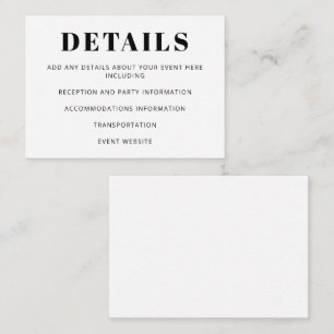 Modern minimalistisk Bat mitzvah basvit Tilläggskort