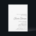 Modern minimalistisk Bat mitzvah för svart och vit Inbjudningar<br><div class="desc">Modern minimalistisk Bat mitzvah svartvit inbjudan</div>