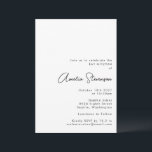 Modern minimalistisk Bat mitzvah för svart och vit Inbjudningar<br><div class="desc">Modern minimalistisk Bat mitzvah svartvit inbjudan</div>