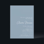 Modern minimalistisk Bat mitzvah skript - blått Inbjudningar<br><div class="desc">Modern minimal Bat mitzvah inbjudan i Dusty Blue</div>