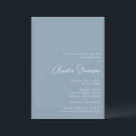 Modern minimalistisk Bat mitzvah skript - blått Inbjudningar<br><div class="desc">Modern minimal Bat mitzvah inbjudan i Dusty Blue</div>